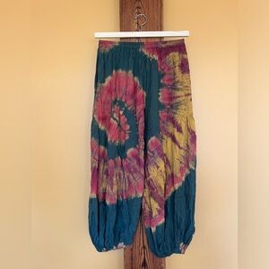 Harem Trousers -  Phoenix Wings Military Green Tie Dye from The Little Bazar